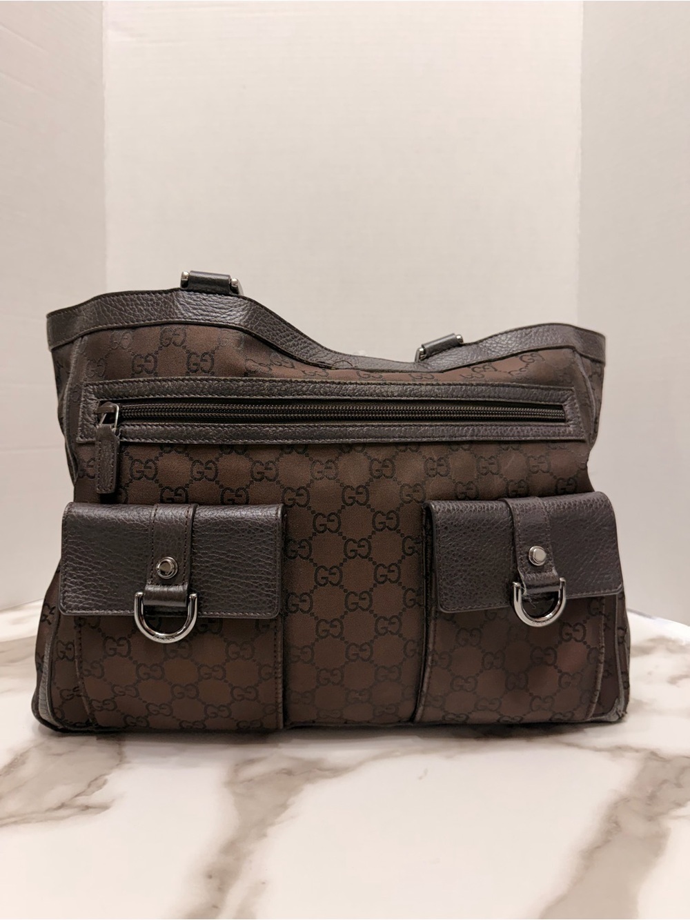 GUCCI GG Nylon Abbey D Ring Pocket Tote w/COA - Picture 5 of 13